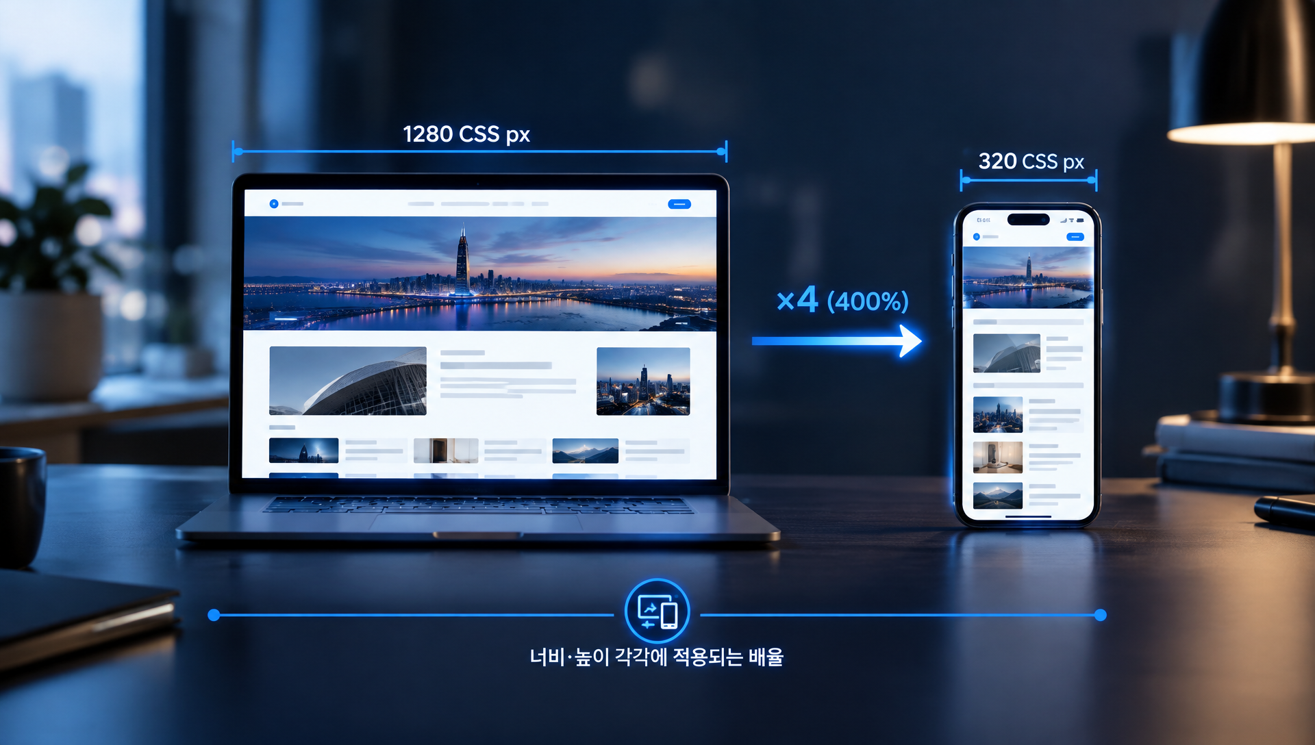 홈페이지 화면을 확대하면 잘릴 때, 콘텐츠 재배치 점검