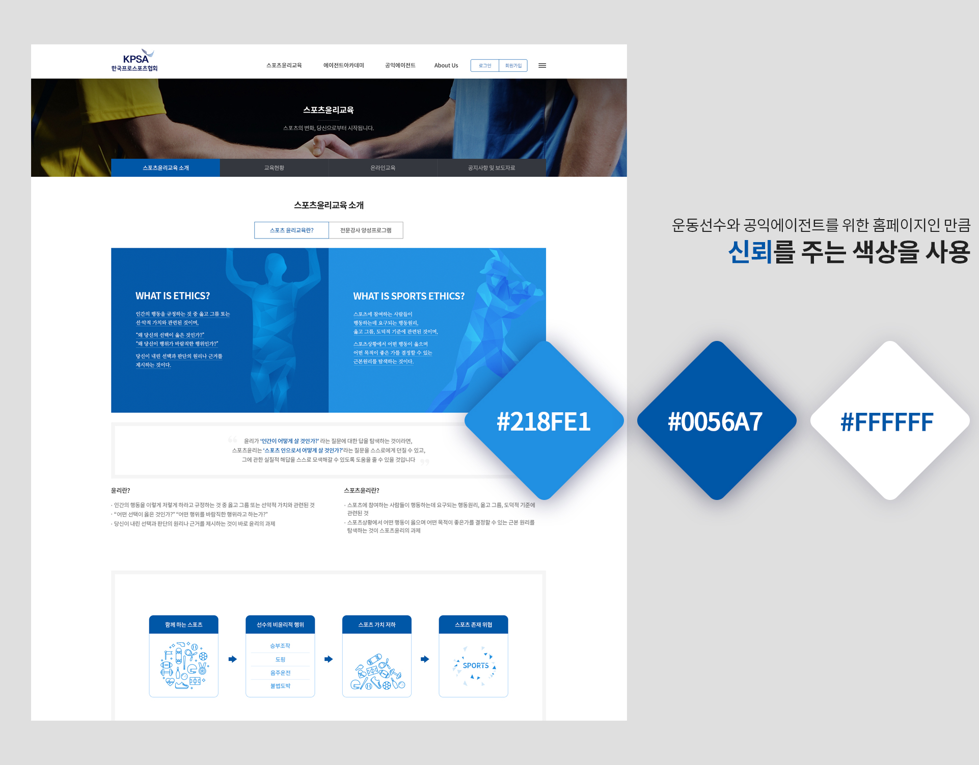한국프로스포츠 협회 홈페이지제작