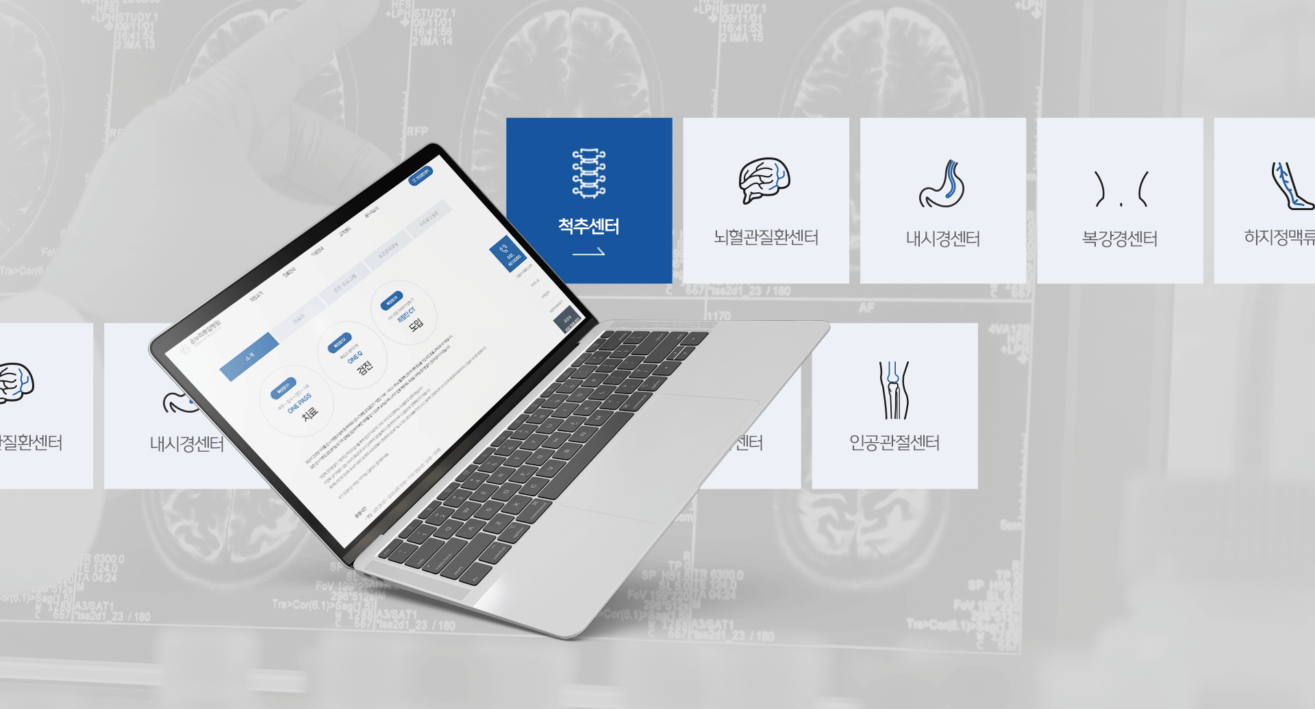 병원 홈페이지 텍스트 중심 레이아웃 디자인 구성