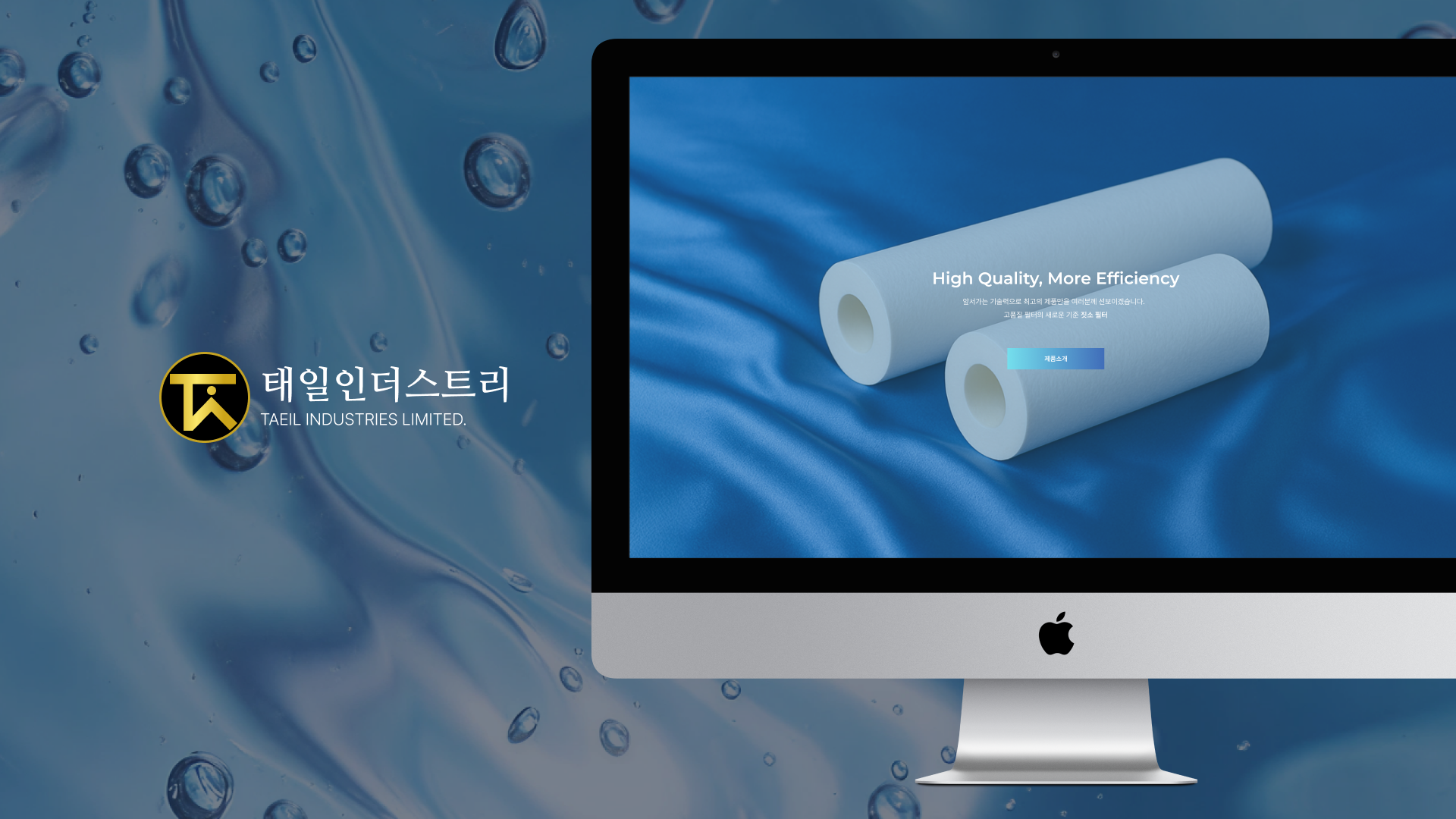 태일인더스트리 기업 홈페이지 메인 화면 데스크톱 버전