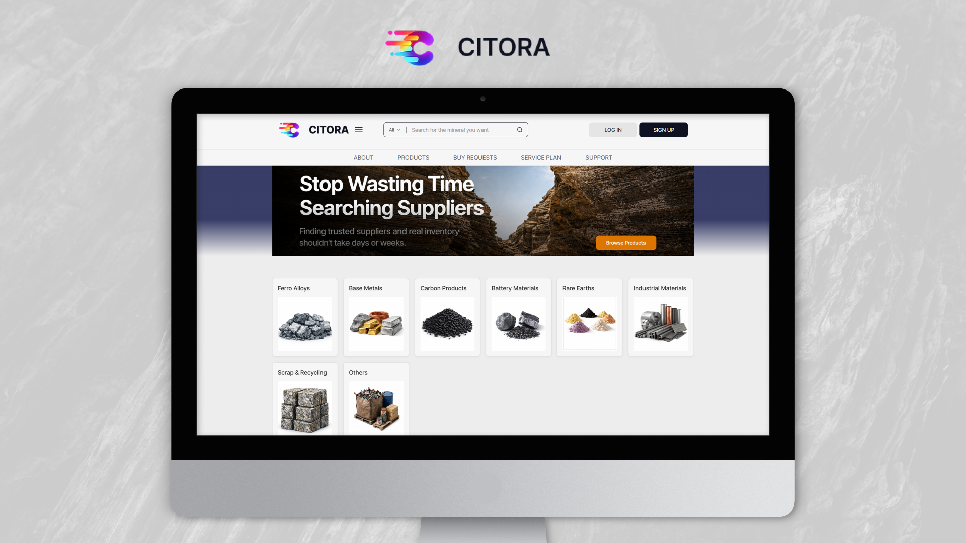 CITORA 글로벌 B2B 원자재 플랫폼의 모던한 UI 및 전체 인터페이스 디자인