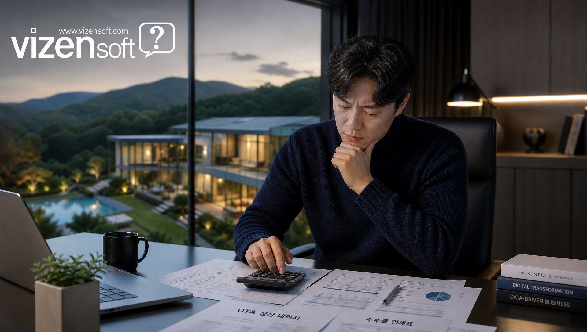 OTA 수수료로 빠져나가는 펜션 수익 구조를 보여주는 차트