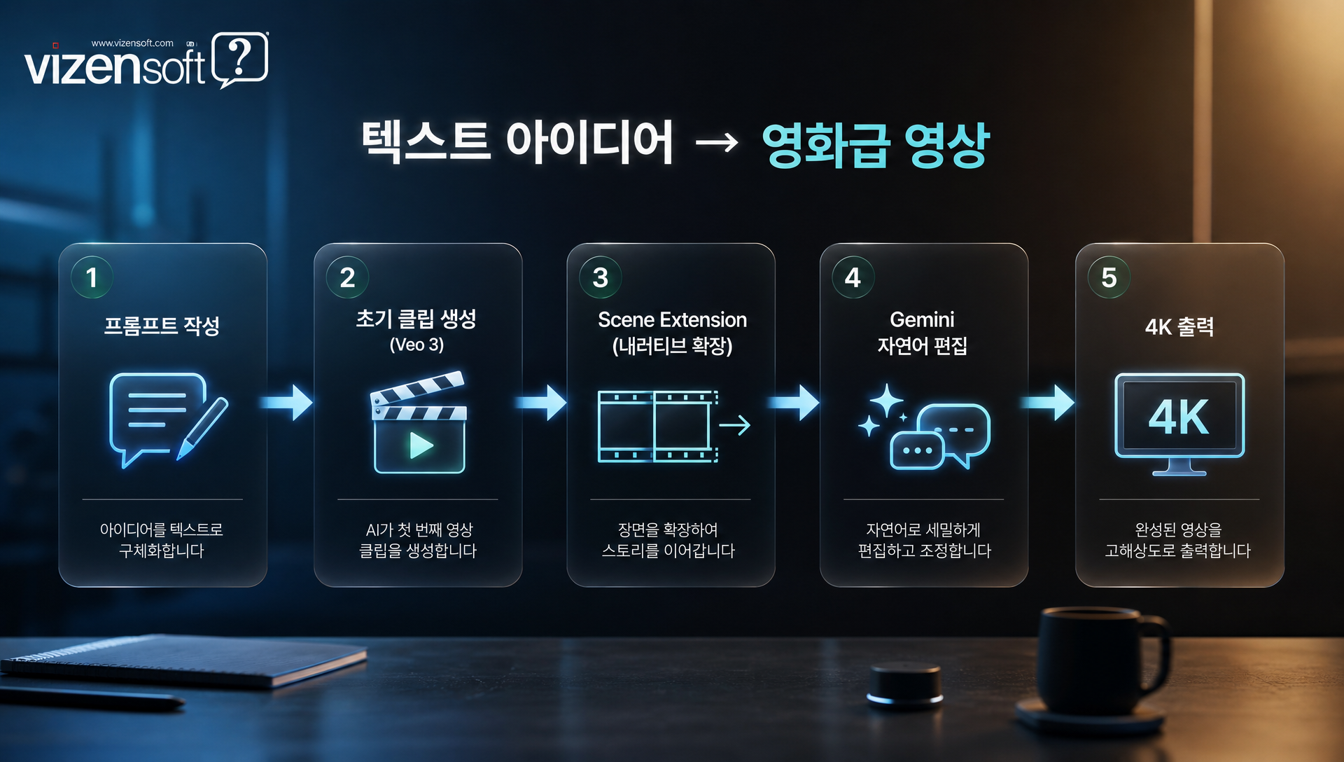 Google Flow 프롬프트에서 완성 영상까지의 단계별 제작 흐름