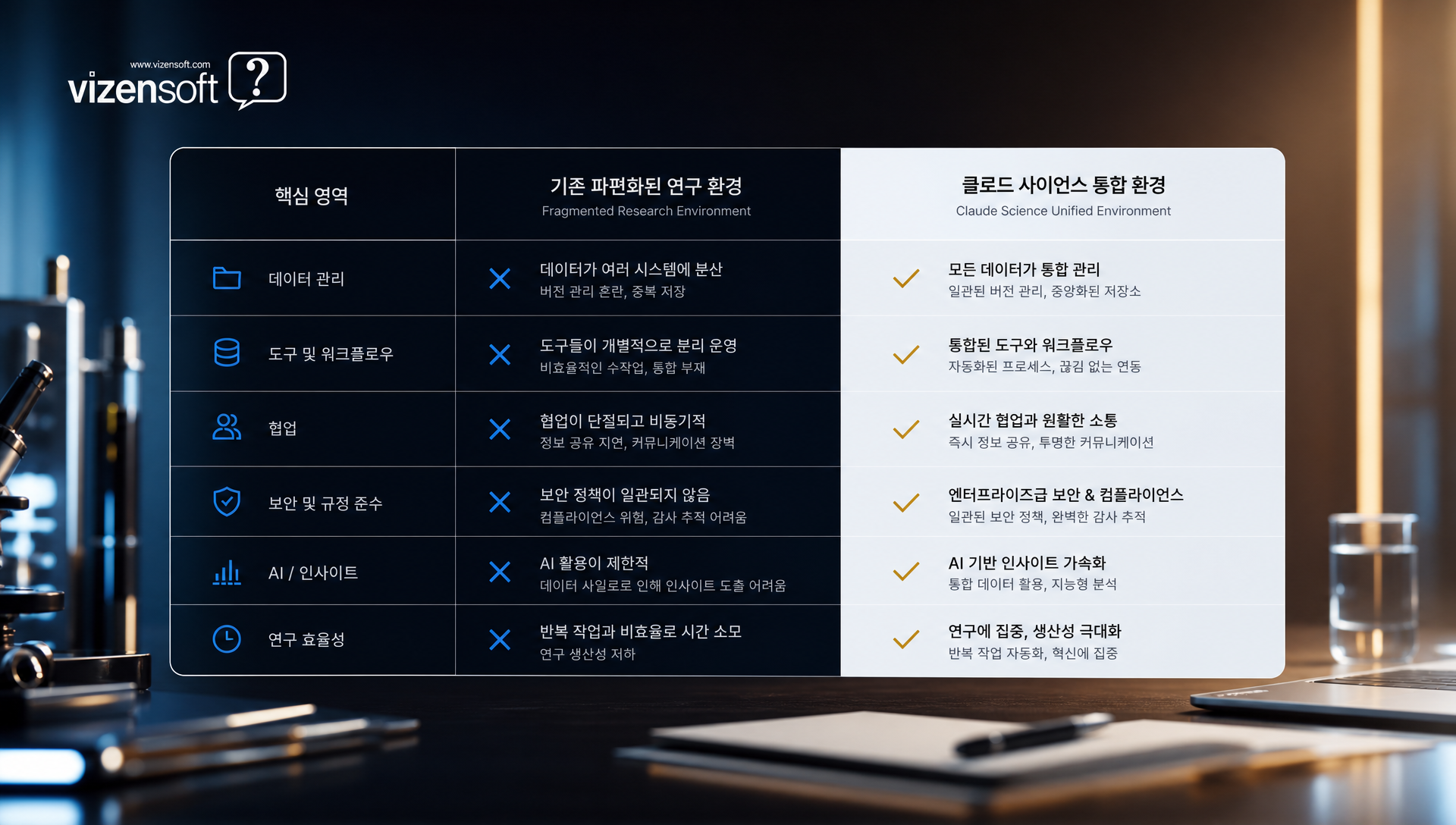 기존 연구 방식과 클로드 사이언스 비교 표