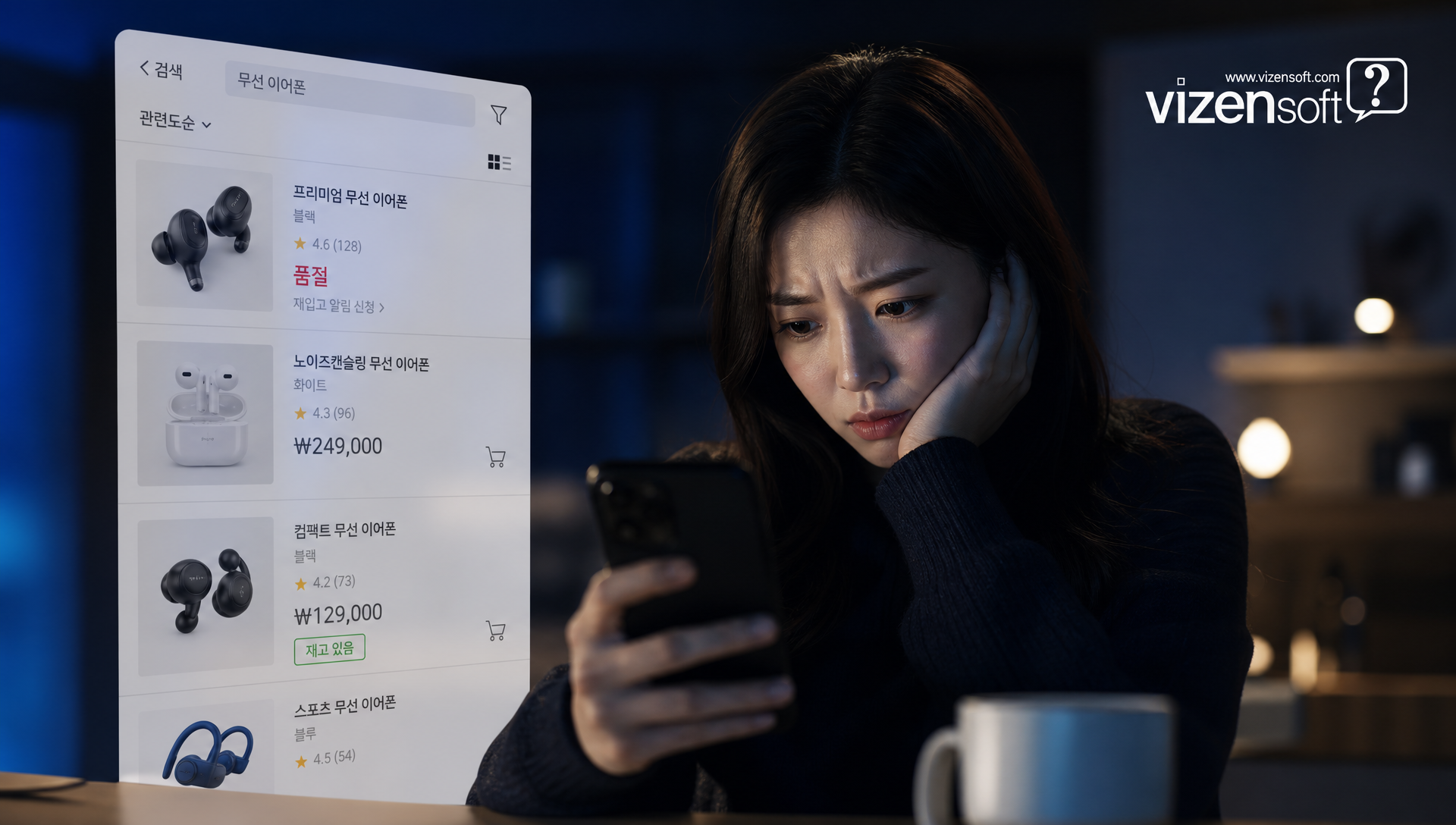 쇼핑몰 AI 검색 도입 전 재고 연동 체크 개념도