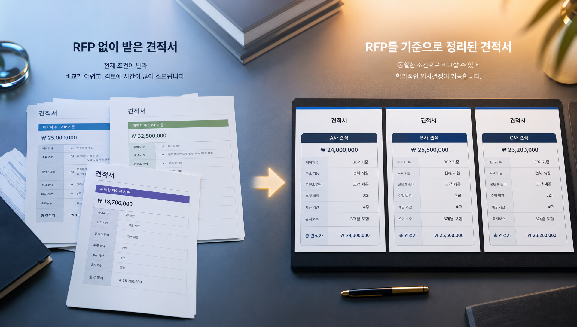 홈페이지 제작 RFP 작성 가이드를 나타내는 타이틀 이미지