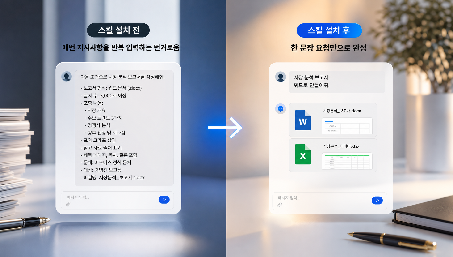 클로드 스킬 개념 설명 다이어그램, SKILL.md 파일 구조 및 패키지 구성 시각화