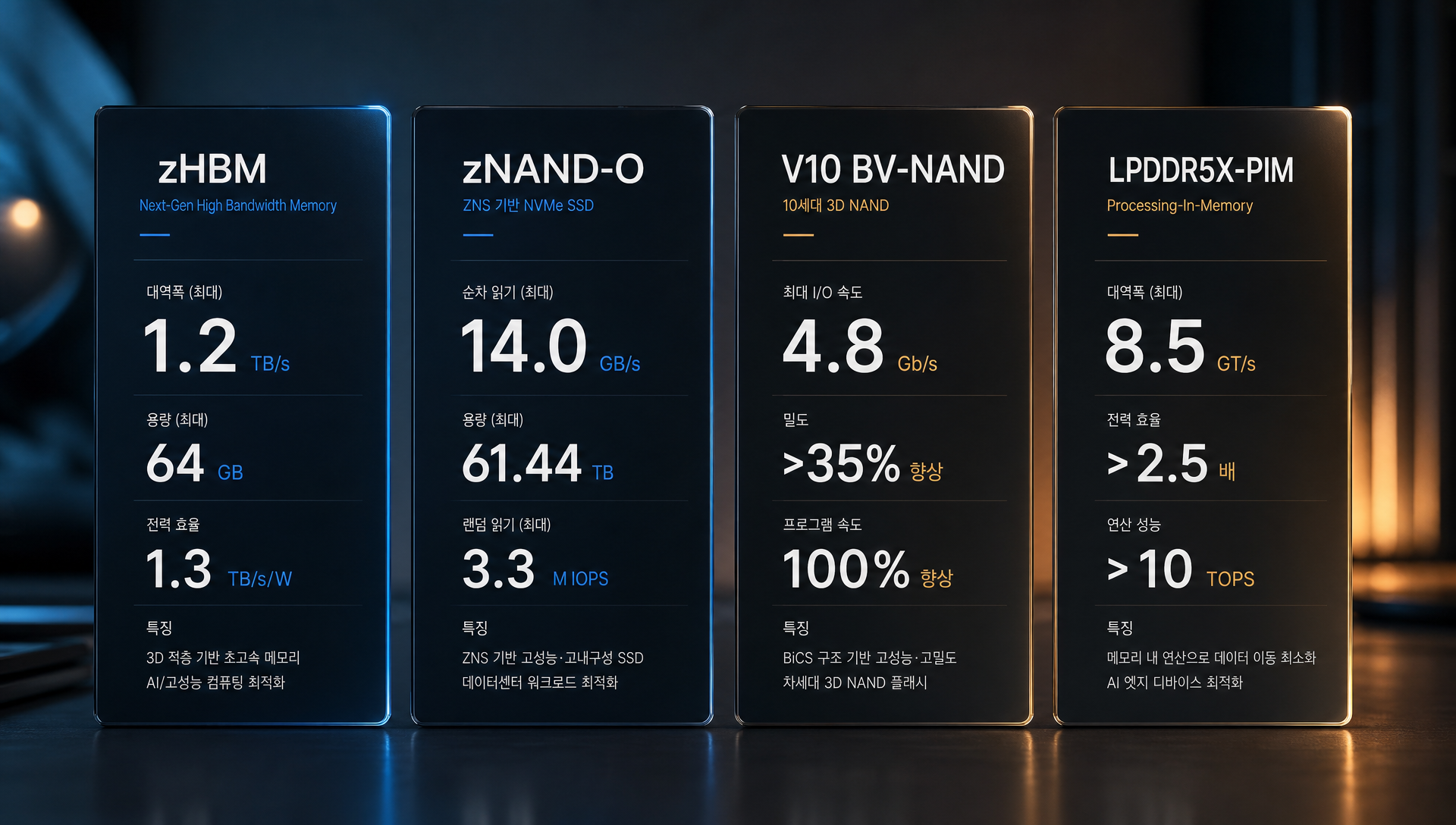 LPDDR5X-PIM 기술 특징과 메모리 내 연산 구조 설명 이미지