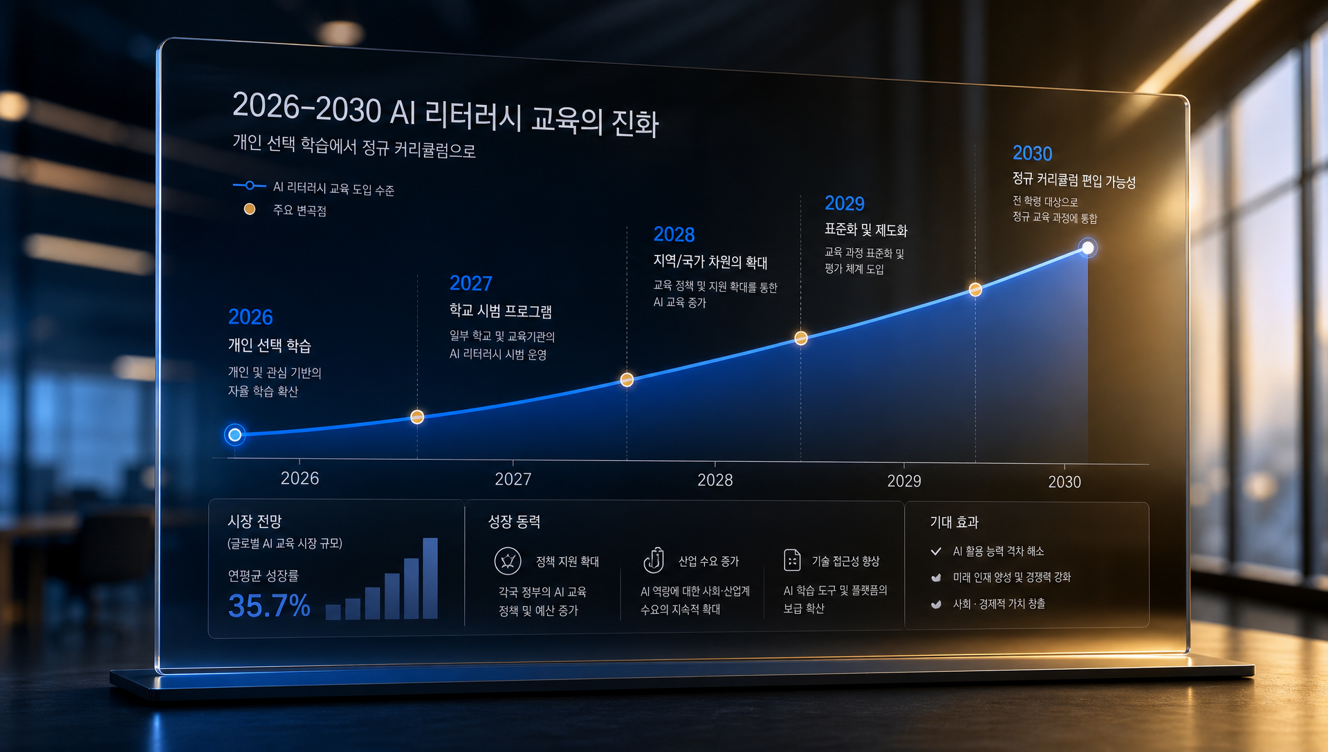 장기 3~5년 시나리오, AI 리터러시 교육의 표준 커리큘럼 편입 가능성