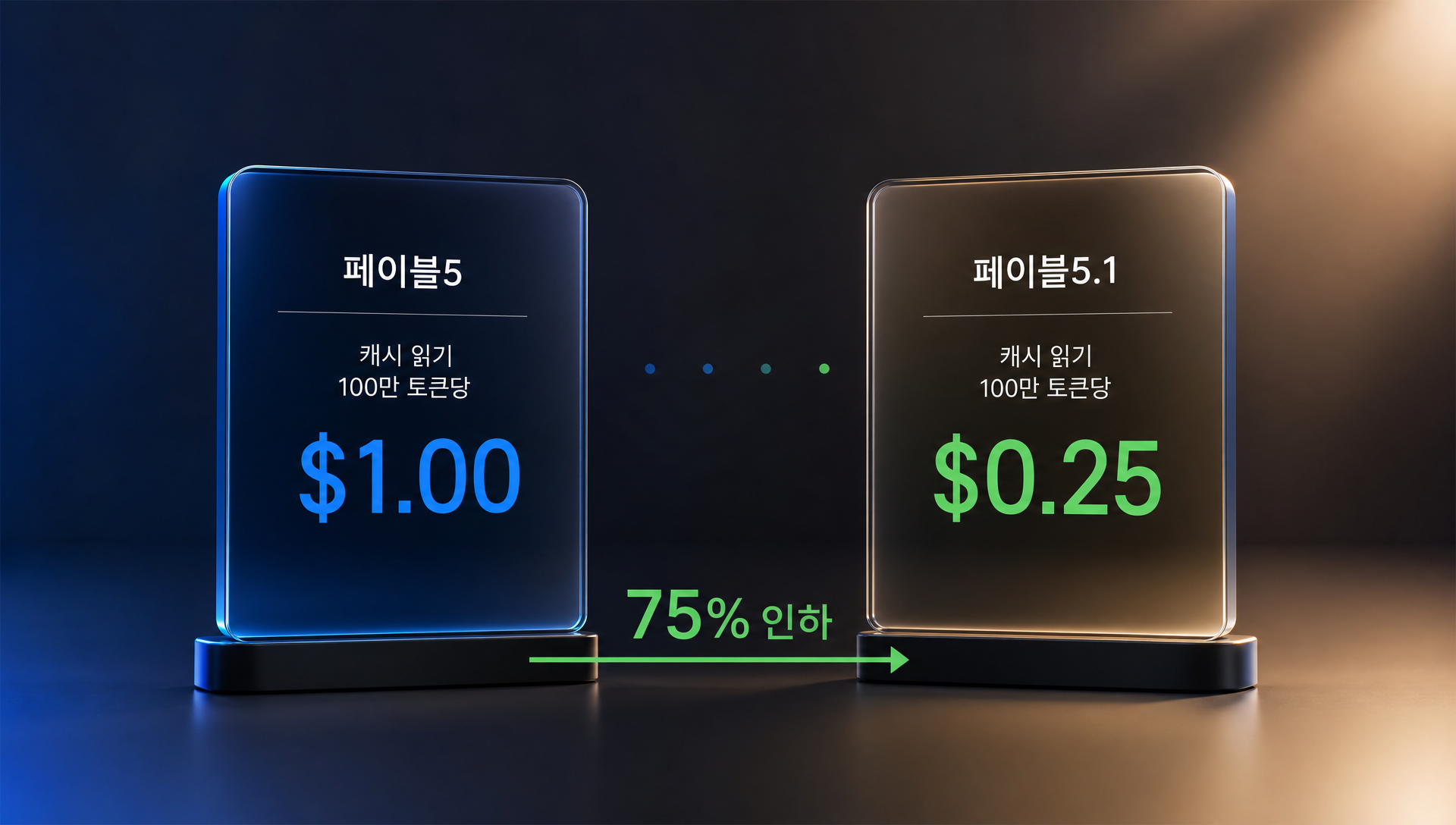 캐시 읽기 단가 75% 인하 가격 비교 차트