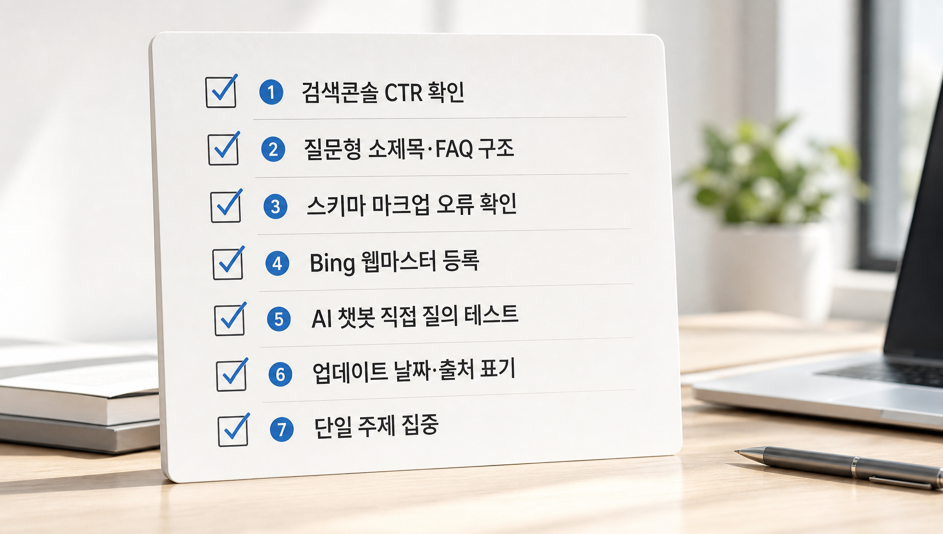 SEO·AEO·GEO 전략 실행 전 최종 확인 7단계 체크리스트