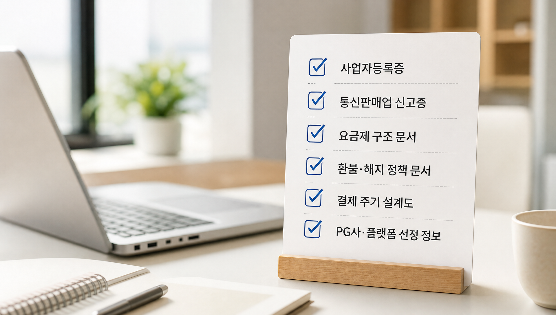 쇼핑몰 개발 전 필요한 준비물 체크리스트 이미지