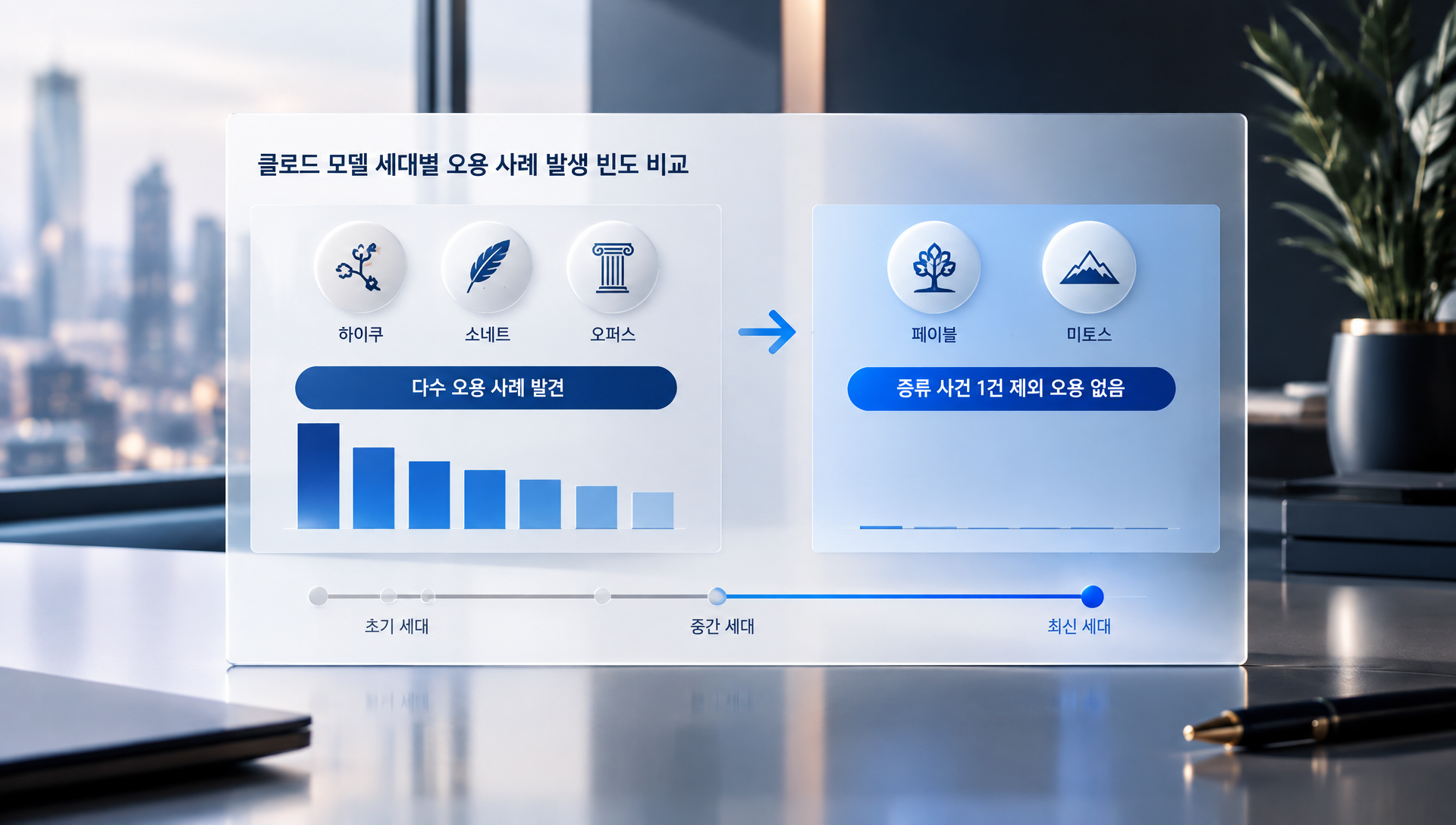 AI 모델 버전별 악용 사례 분포 및 안전성 비교 차트