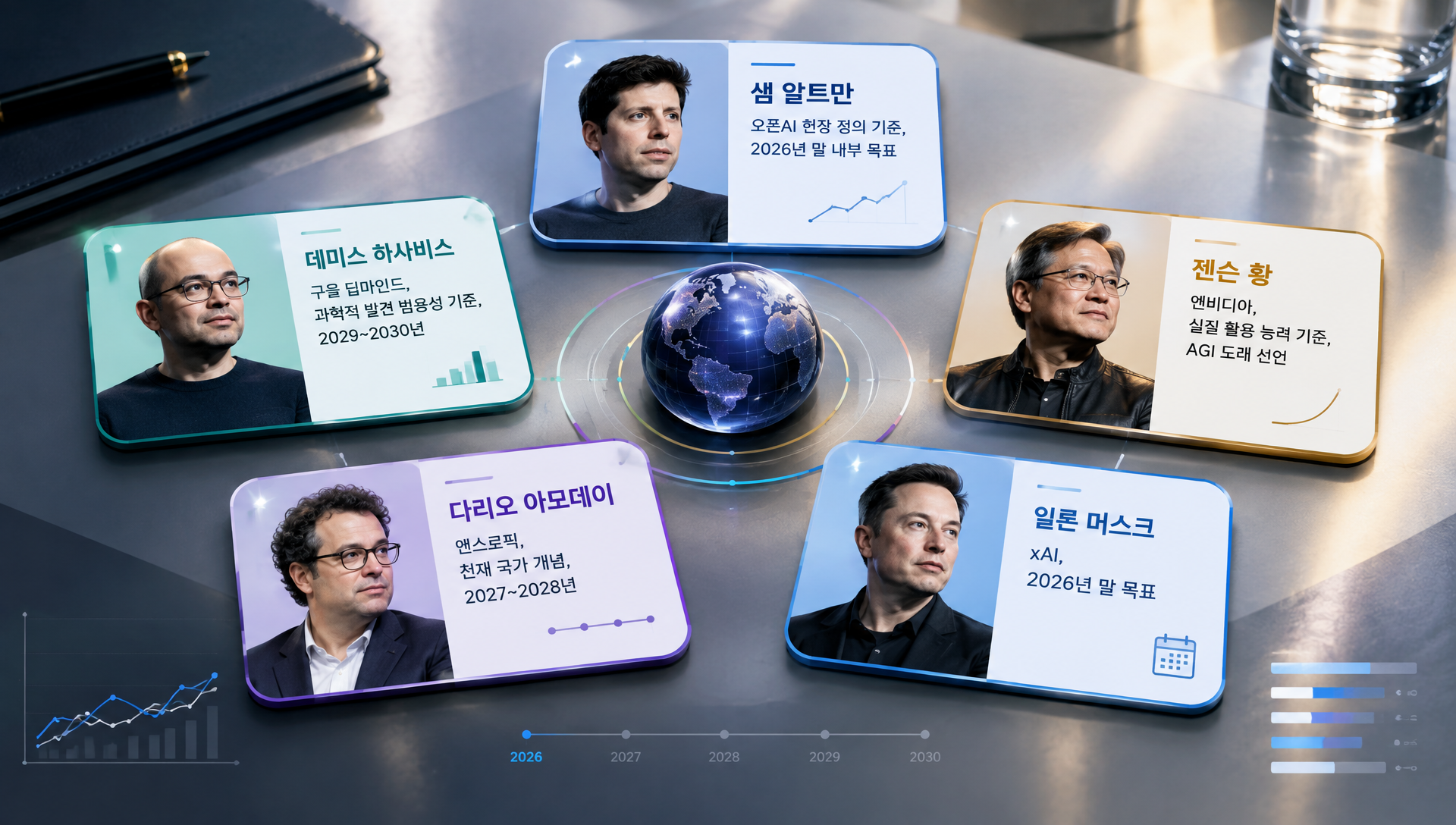 알트만·하사비스·젠슨 황 등 주요 플레이어의 AGI 정의 및 예측 시점