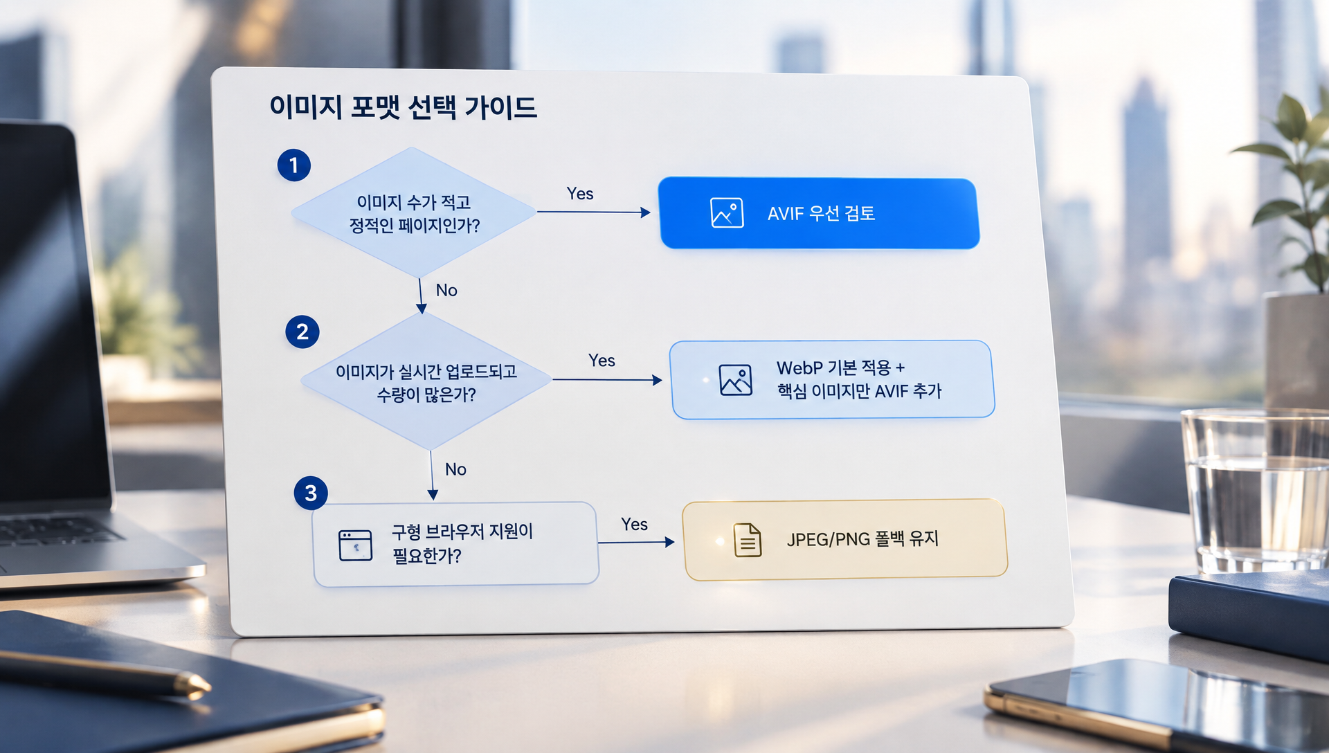 히어로 이미지와 스크롤 아래 이미지의 로딩 우선순위 차이 설명