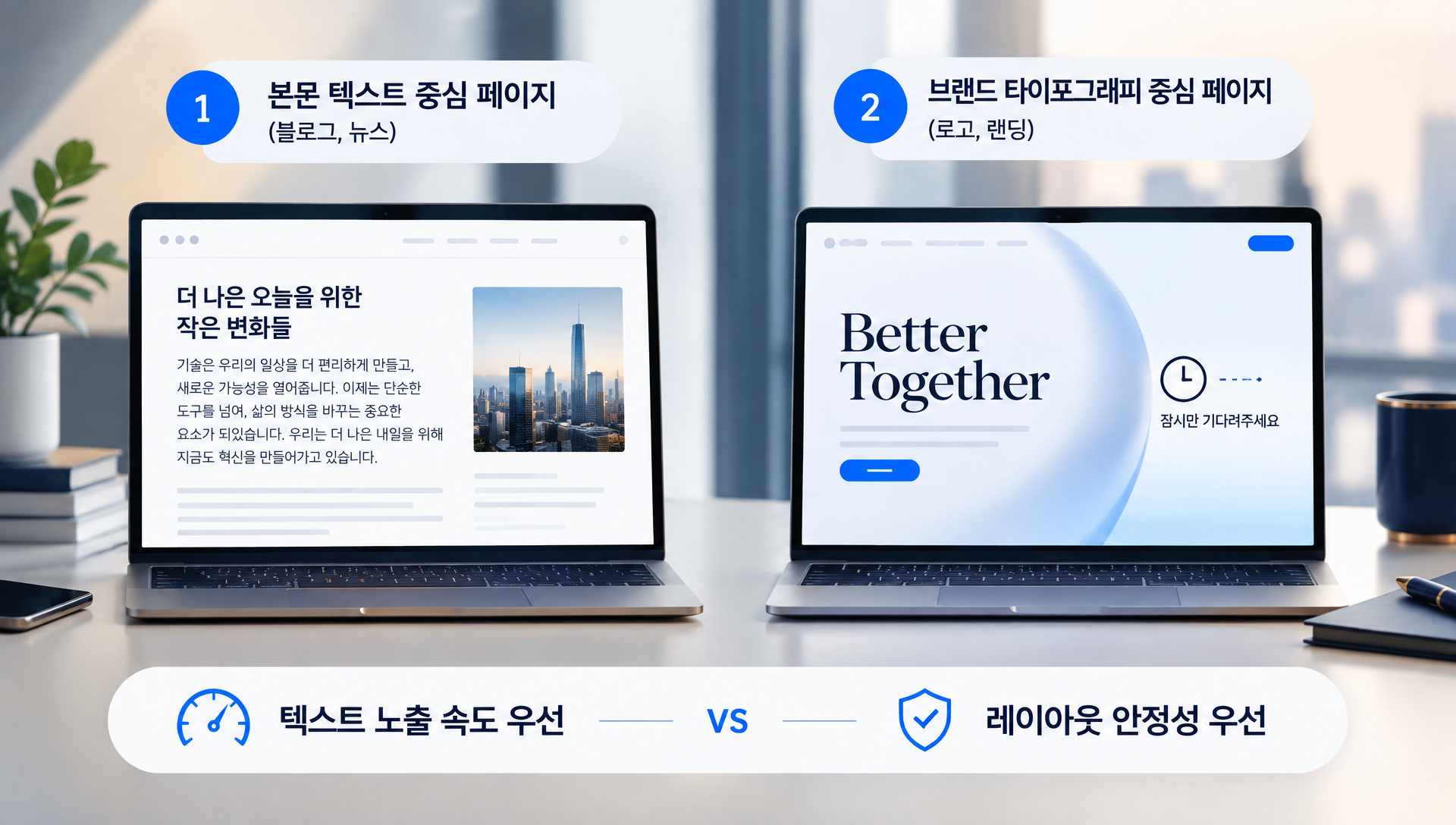 font-display swap과 block 값의 텍스트 렌더링 동작 비교