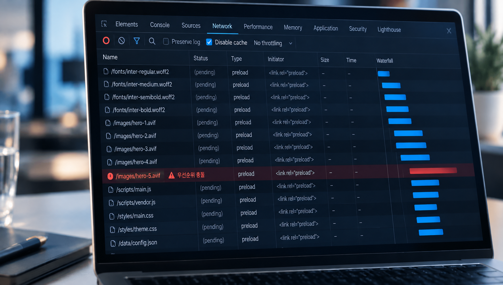 preload 과다 적용으로 인한 성능 저하 원인 분석 다이어그램