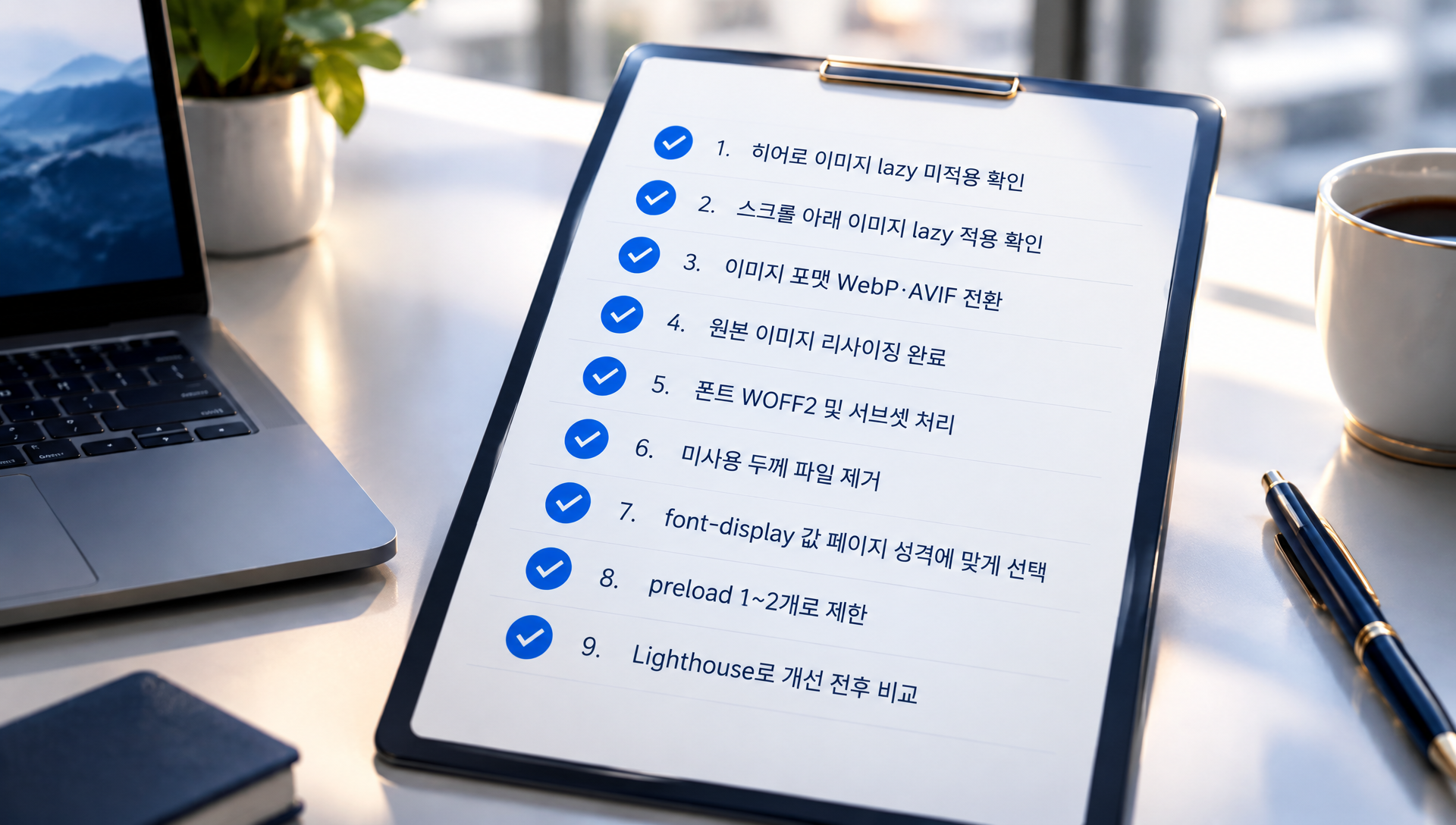 최종 성능 점검 체크리스트와 Lighthouse 개선 결과 비교
