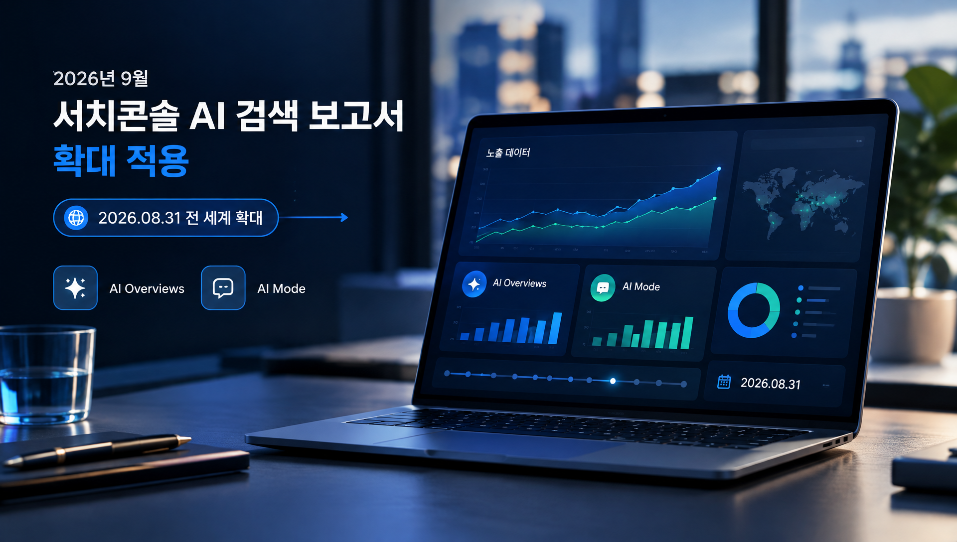 구글 서치콘솔 AI 검색 보고서 인터페이스 화면