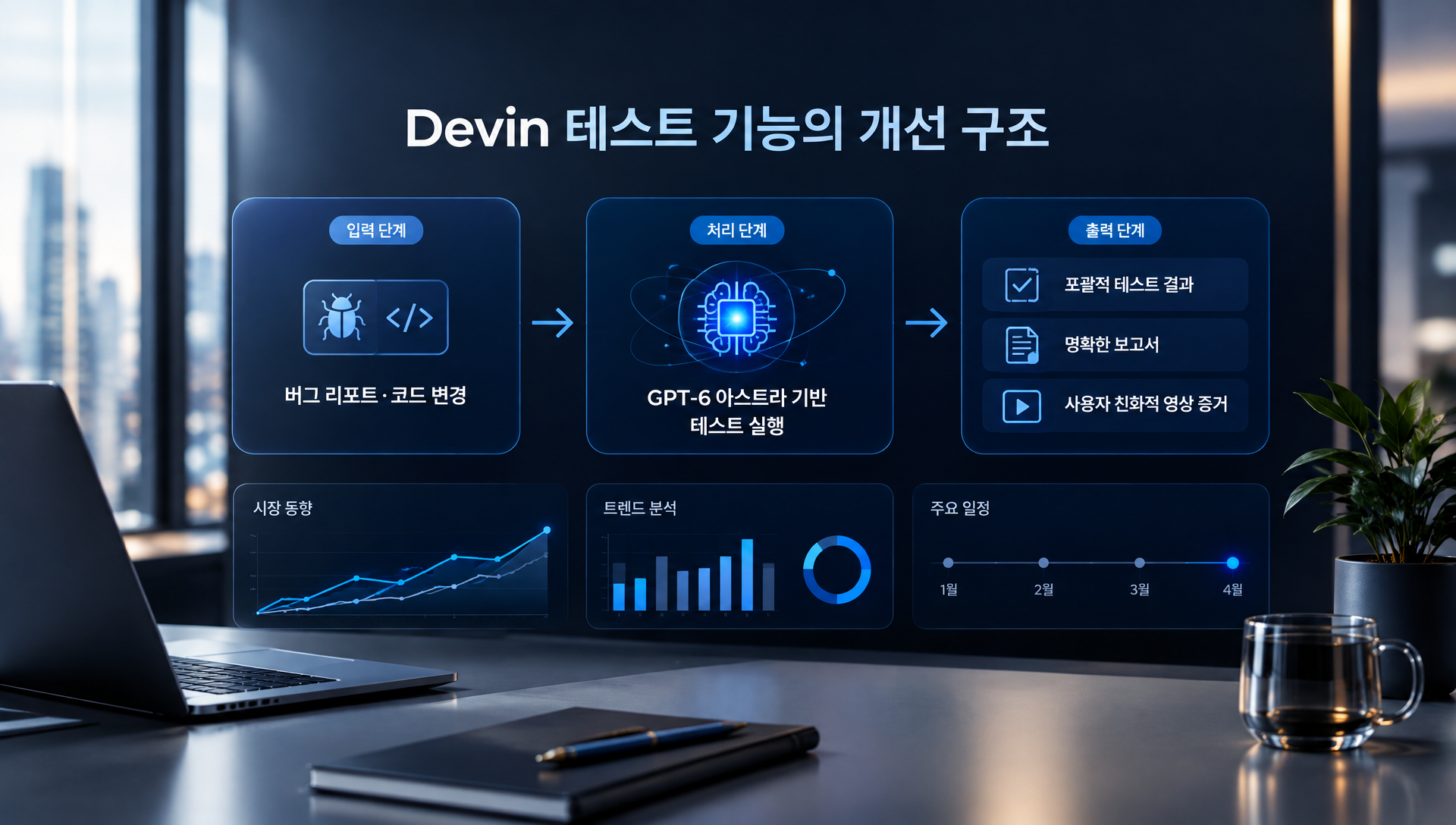 Devin의 테스트 리포트와 영상 증거 생성 기능 예시