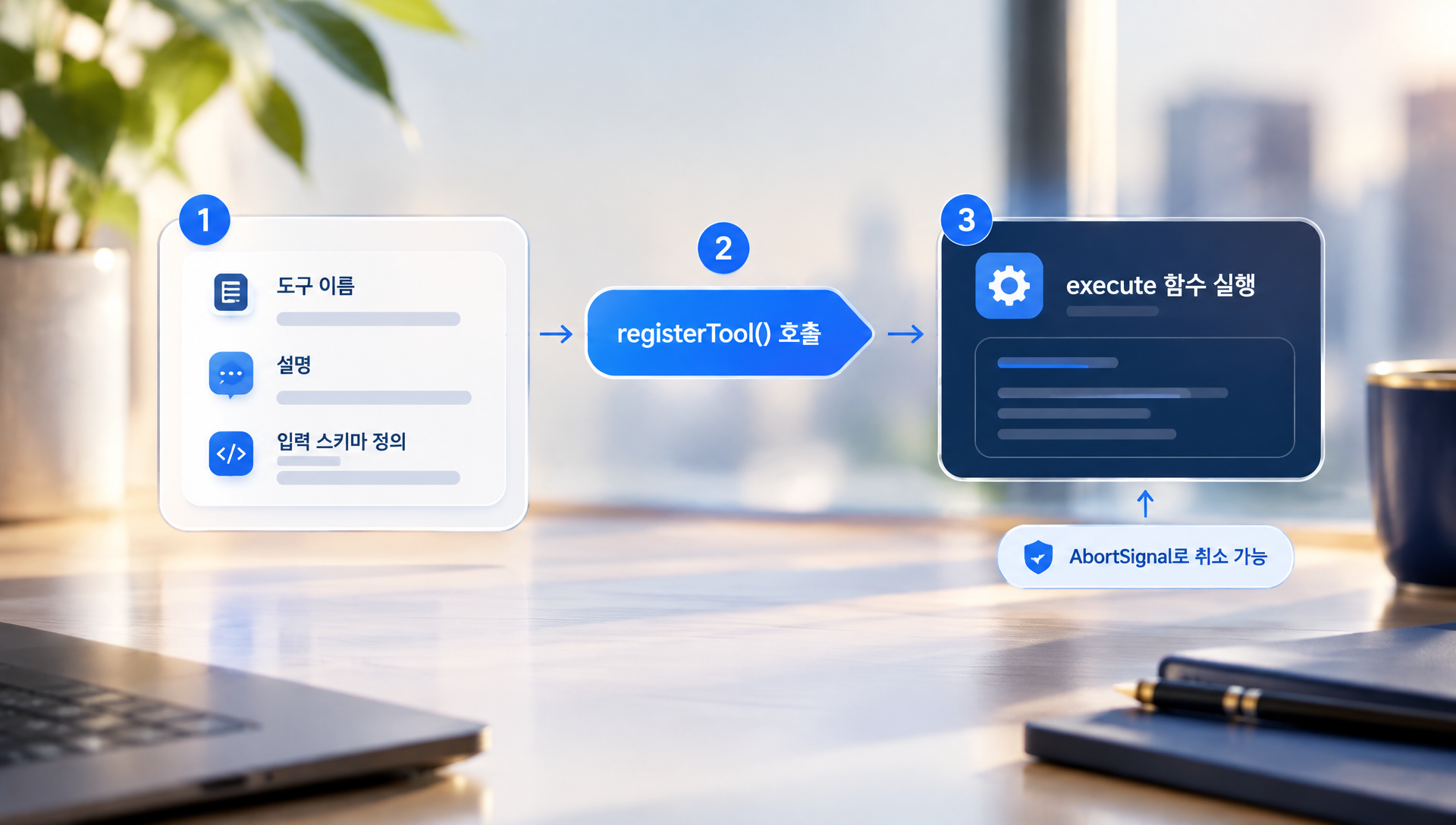 Imperative API의 registerTool 함수 호출로 도구 등록하는 코드 예시