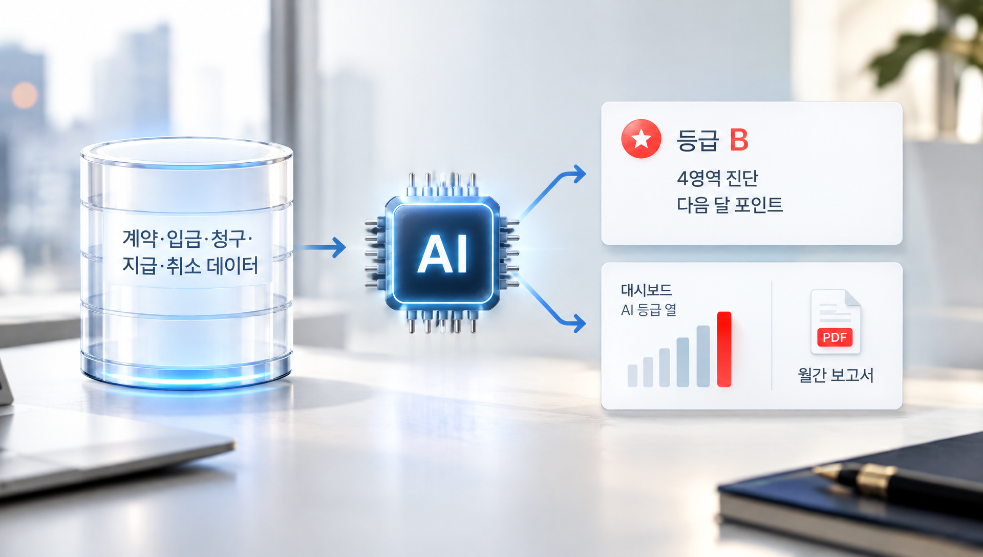 AI 현장 평가 종합 결과와 진단 내용을 보여주는 평가 보고서