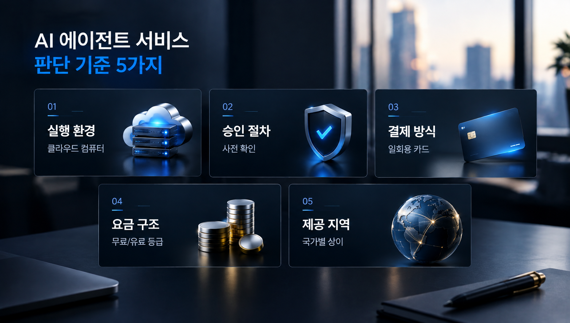 AI 에이전트 서비스 비교 판단 기준 표