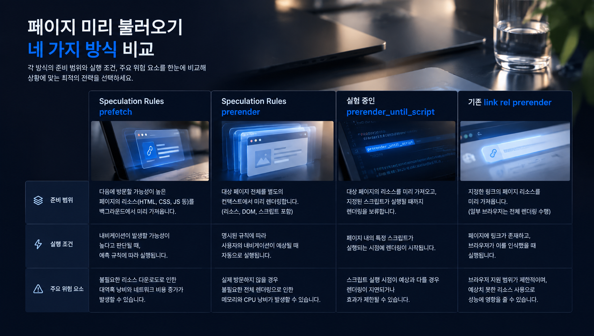 Speculation Rules 실행 조건 및 취소 시나리오 정리표