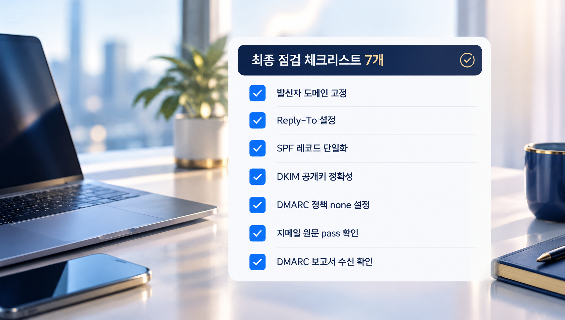 발신 인증 설정 완료 후 최종 점검을 위한 7단계 체크리스트