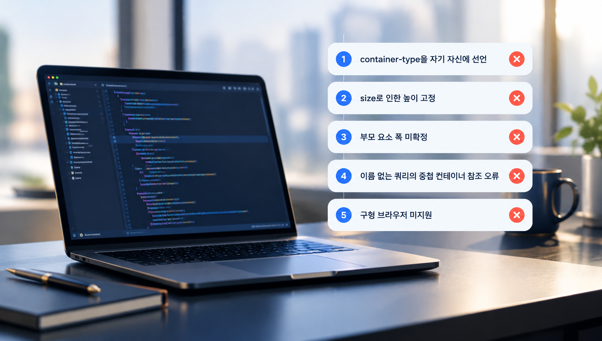 CSS Grid로 카드 목록을 배치하고 컨테이너 쿼리로 내부를 제어하는 역할 분리