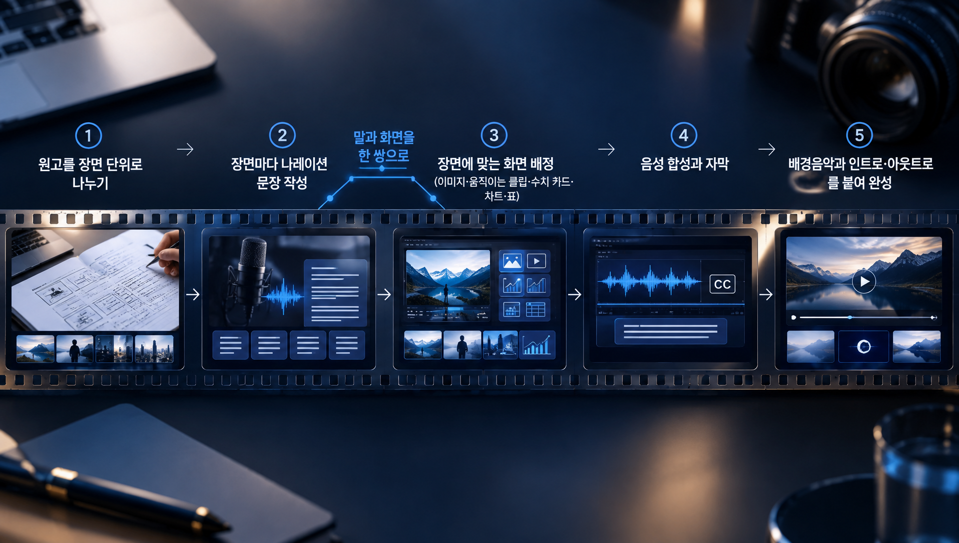 유튜브 대본 미리보기 화면 - AI가 생성한 영상 대본 실제 내용 확인