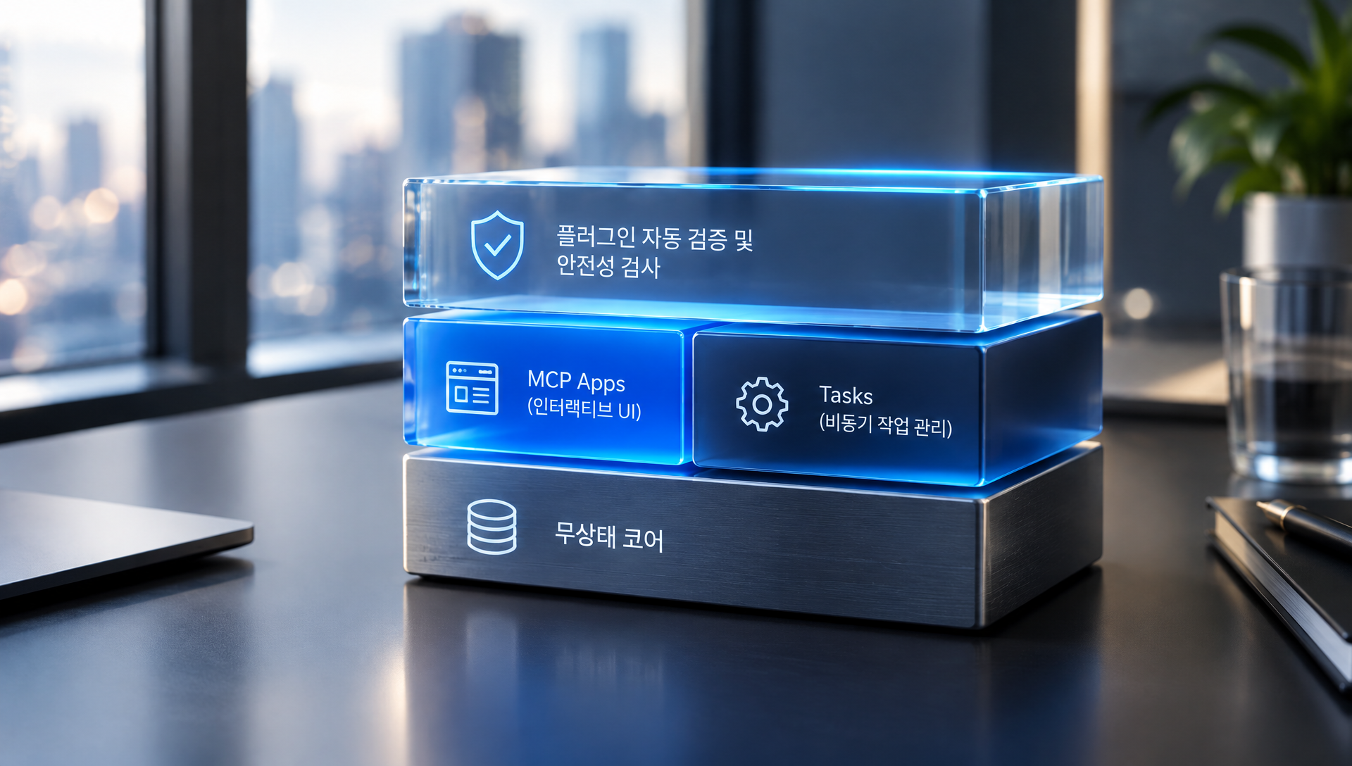 MCP 2026-07-28 사양의 무상태 코어와 MCP Apps, Tasks 확장 기능 설명