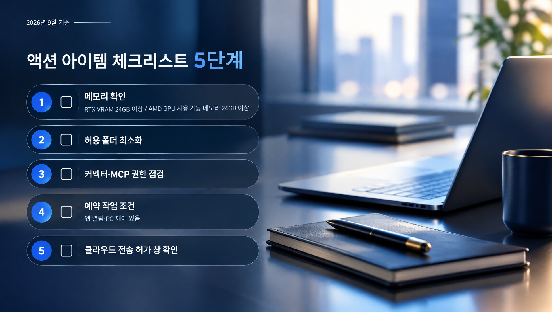 로컬 AI 에이전트 도입 5단계 조건 확인, 폴더 설계, 분류, 예약 작업, 승인