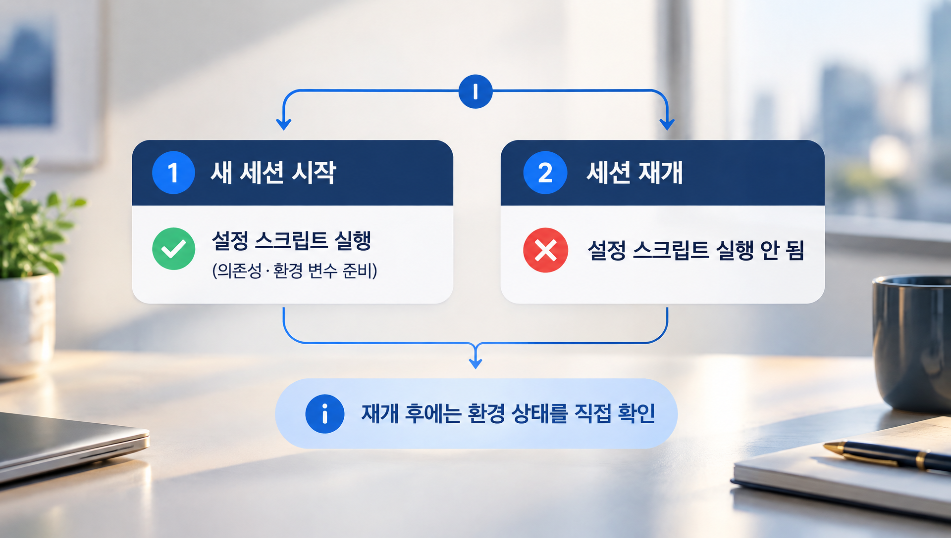 클라우드 세션의 설정 스크립트 구성과 환경 준비 과정
