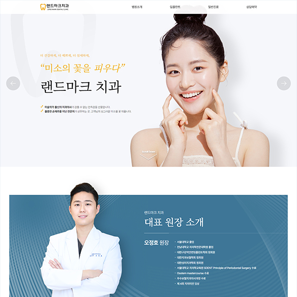 랜드마크치과 홈페이지제작