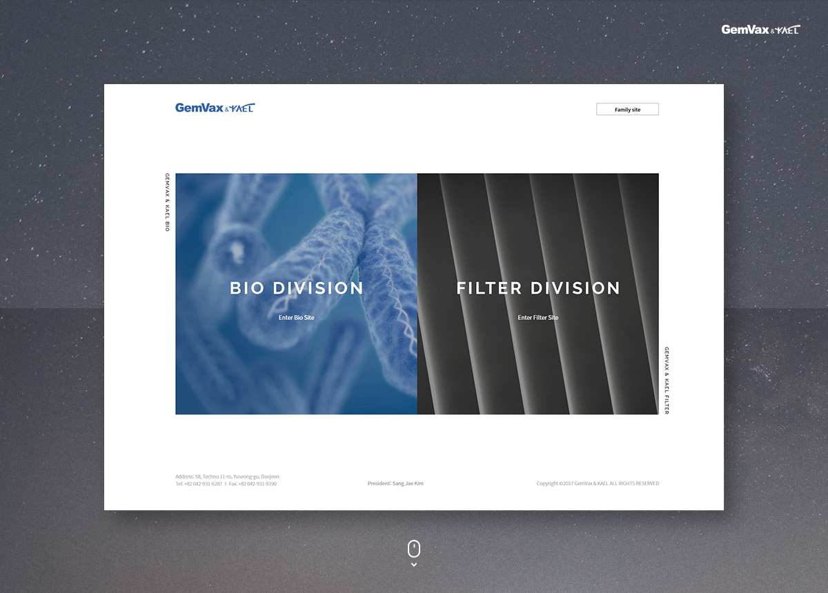 젬백스앤카엘_ 바이오 홈페이지제작